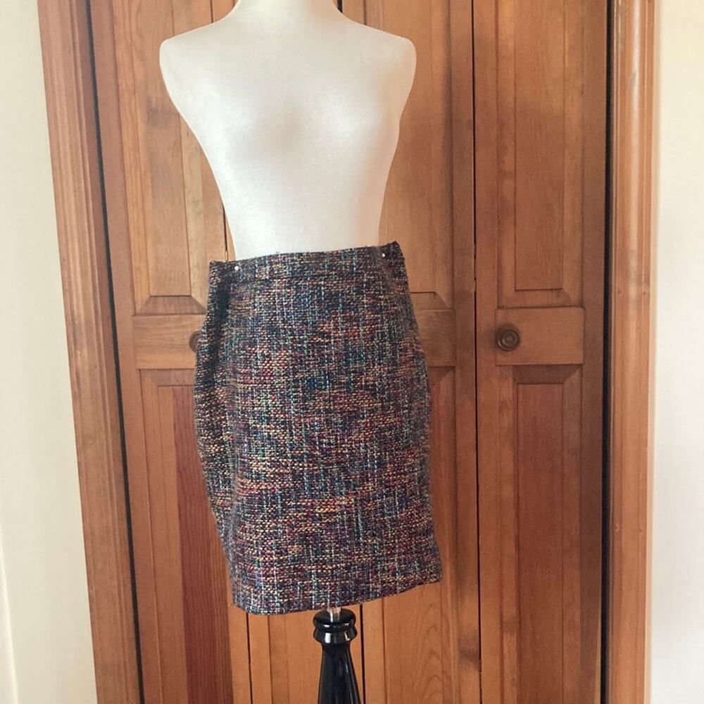 LOFT Multi-color Tweed Pencil Skirt, Size 0